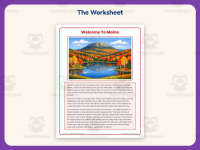 Welcome to Maine Reading Comprehension Worksheet – 3rd Grade States preview 2