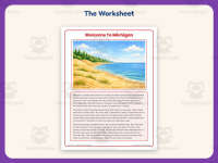 Welcome to Michigan Reading Comprehension Worksheet – 3rd Grade States preview 2