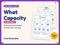 What Capacity Worksheet – 3rd Grade Measurement Practice + Answer Key preview