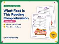 What Food is This Reading Comprehension Worksheet – 1st Grade Practice preview