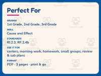 What Happened Cause Effect Matching Worksheet – 2nd Grade Fluency preview 6