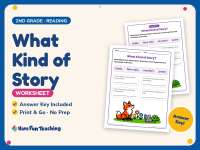 What Kind of Story Worksheet – 2nd Grade Genres Practice + Answer Key preview