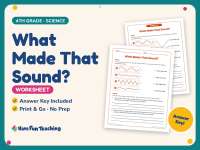 What Made That Sound? Worksheet – 4th Grade Energy Practice preview