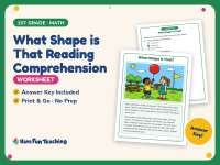 What Shape is That Reading Comprehension Worksheet – 1st Grade Shapes preview
