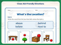 What’s the Location Worksheet – 1st Grade Positions & Prepositions preview 4