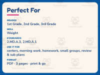 What’s the Weight? Worksheet – 2nd Grade Estimation & Measurement preview 6