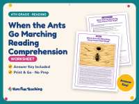 When the Ants Go Marching Reading Comprehension Worksheet – 4th Grade preview