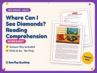 Where Can I See Diamonds? Reading Comprehension Worksheet – 3rd Grade preview
