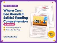 Where Can I See Rounded Solids? Reading Worksheet – 3rd Grade Geometry preview