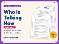 Who Is Talking Now Worksheet – 3rd Grade Author’s Purpose Practice preview