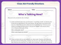 Who Is Talking Now Worksheet – 3rd Grade Author’s Purpose Practice preview 4