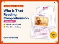 Who is That Reading Comprehension Worksheet – Kindergarten Family preview