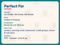 Who’s Talking Now Worksheet – 4th Grade Author’s Purpose Practice preview 6