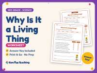 Why Is It a Living Thing Worksheet – 3rd Grade Practice + Answer Key preview