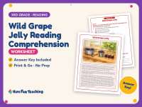 Wild Grape Jelly Reading Comprehension Worksheet – 3rd Grade Food preview