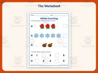 Winter Counting 1-5 Worksheet – Kindergarten Seasons Practice preview 2
