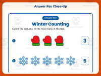 Winter Counting 1-5 Worksheet – Kindergarten Seasons Practice preview 7