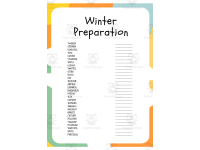 Winter Preparation Word Search And Scramble Word Puzzle Worksheet preview