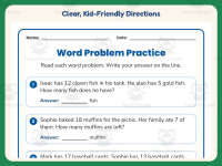 Word Problem Practice Worksheet – 1st Grade Addition + Answer Key preview 4