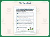 Word Problems Adding 3 Numbers Worksheet – 1st Grade Addition Practice preview 2