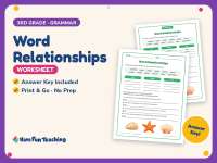 Word Relationships Worksheet – 3rd Grade Adjectives & Nouns Practice preview