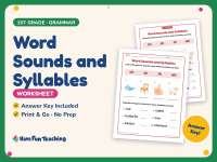Word Sounds and Syllables Worksheet – 1st Grade Beginning Sounds preview