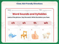 Word Sounds and Syllables Worksheet – 1st Grade Beginning Sounds preview 4