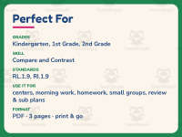 Words Same Different Worksheet – 1st Grade Compare and Contrast preview 6