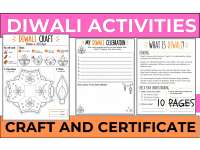 Worksheets for Diwali Activities in Grades 2-3: Reading, Math, Craft preview