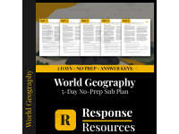 World Geography Emergency Sub Plans - 5 Days No Prep Worksheets preview