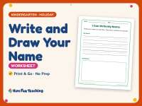 Write and Draw Your Name Worksheet – Kindergarten Back to School preview