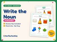 Write the Noun Worksheet – 1st Grade Nouns Practice + Answer Key preview