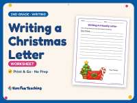 Writing a Christmas Letter Worksheet – 2nd Grade Lined Paper Practice preview
