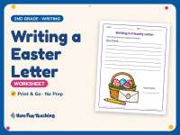 Writing a Easter Letter Worksheet – 2nd Grade Lined Paper Practice preview
