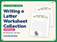Writing a Letter Worksheet Collection – 1st-4th Grade Lined Paper preview