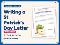 Writing a St Patrick’s Day Letter Worksheet – 2nd Grade Lined Paper preview