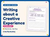 Writing about a Creative Experience Worksheet – 2nd Grade Art & Music preview