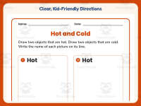 Writing about Hot and Cold Objects Worksheet – Kindergarten Practice preview 4