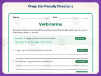 Writing in Verb Forms Worksheet – 3rd Grade Verbs Practice preview 4