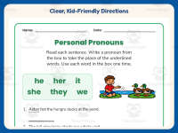 Writing Personal Pronouns Worksheet – 2nd Grade Grammar Practice preview 4