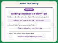 Writing Sentences Safety Tips Worksheet – 1st Grade Prompts Practice preview 7