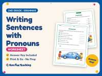 Writing Sentences with Pronouns Worksheet – 2nd Grade Grammar Practice preview