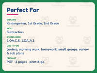Writing Subtraction Sentences Worksheets – 1st Grade Word Problems preview 6