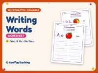 Writing Words Worksheets – Kindergarten Alphabet & Beginning Sounds preview