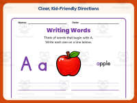 Writing Words Worksheets – Kindergarten Alphabet & Beginning Sounds preview 4