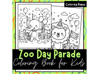 Zoo Day Parade Coloring Book for Kids {Coloring Pages} preview