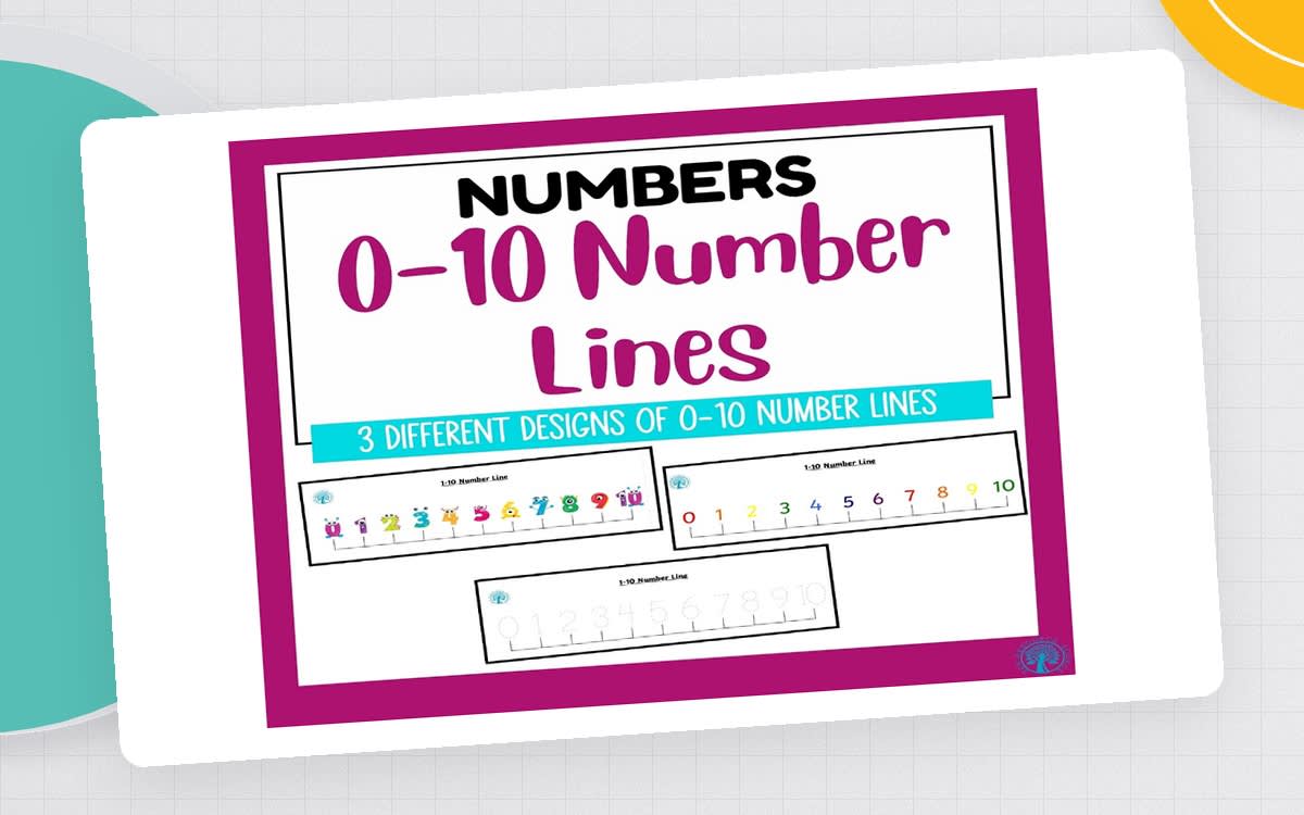 An educational teaching resource from SEN Resource Source entitled 0-10 Number Lines downloadable at Teach Simple.
