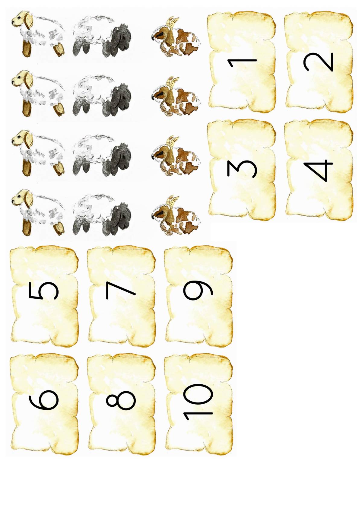An educational teaching resource from Fiddleticks Education entitled 1-10 Counting Sheep Tactile Cards including math problems downloadable at Teach Simple.