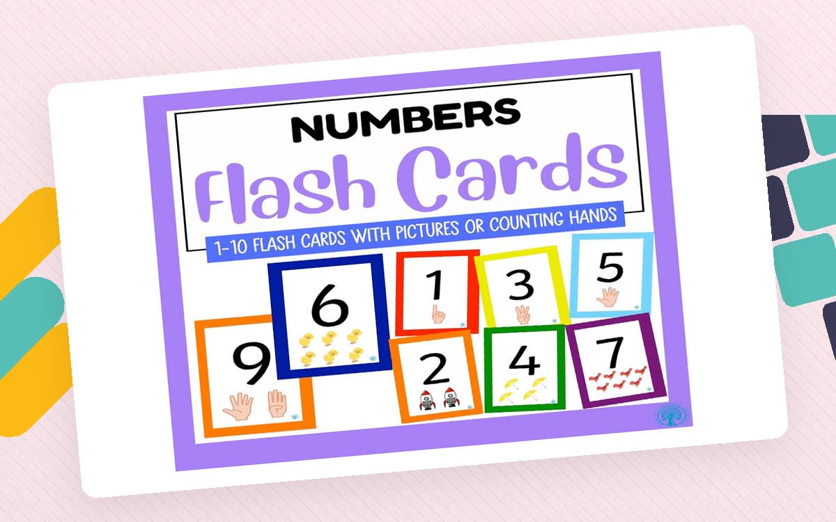 An educational teaching resource from SEN Resource Source entitled 1-10 Number Flash Cards downloadable at Teach Simple.
