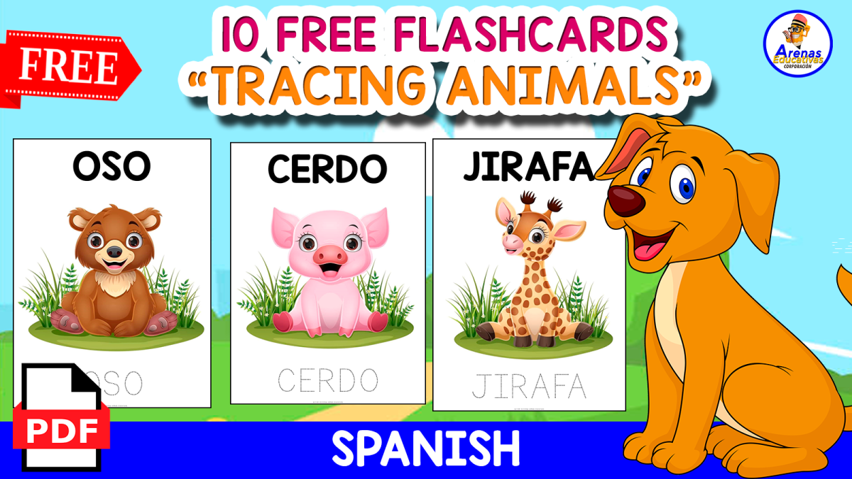 An educational teaching resource from EDITORIAL LAURA EDUCA entitled 10 ANIMALS IN SPANISH | FOR TRACING | FREE RESOURCE downloadable at Teach Simple.